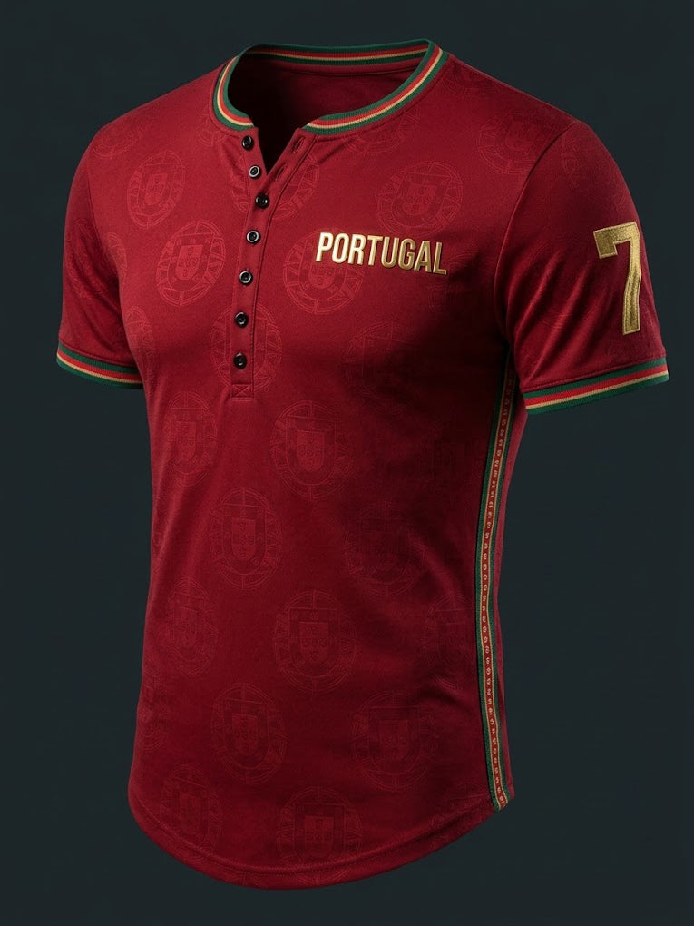 Camiseta masculina com estampa de futebol de PORTUGAL