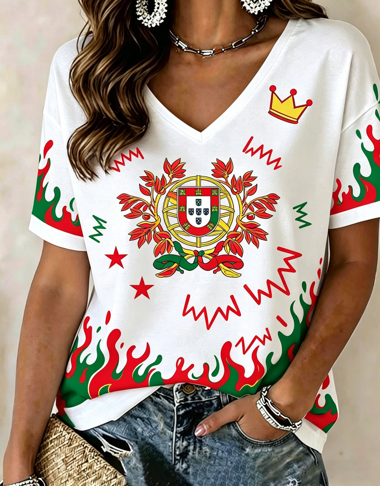 Camiseta Art Print Women's Portugal Football Match