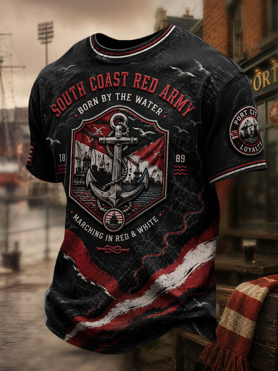 Men's South Coast Red Army Football Lover Printed T-shirt
