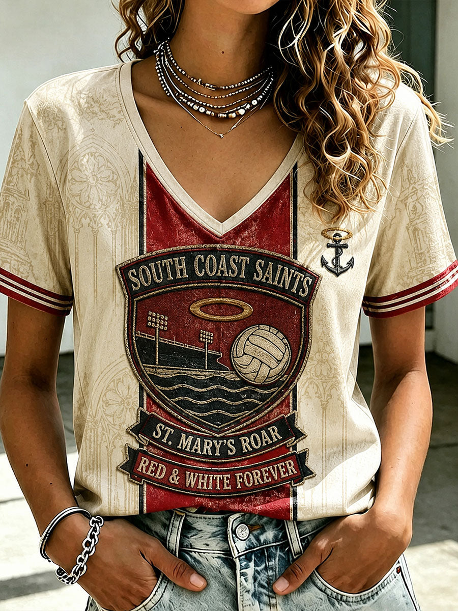 Women's South Coast Red Army Football Lover Printed T-shirt