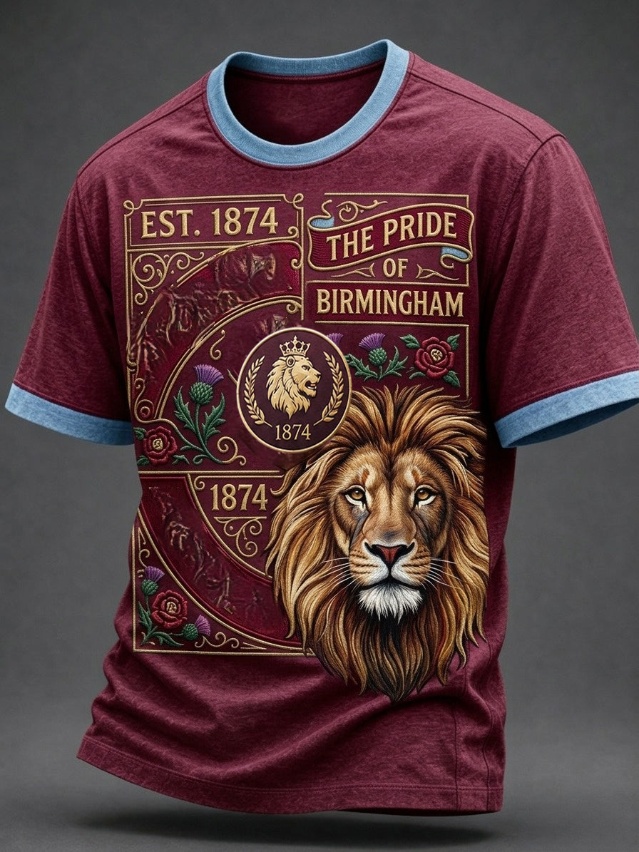 Men's Retro Football Fan Art Print Casual Jersey