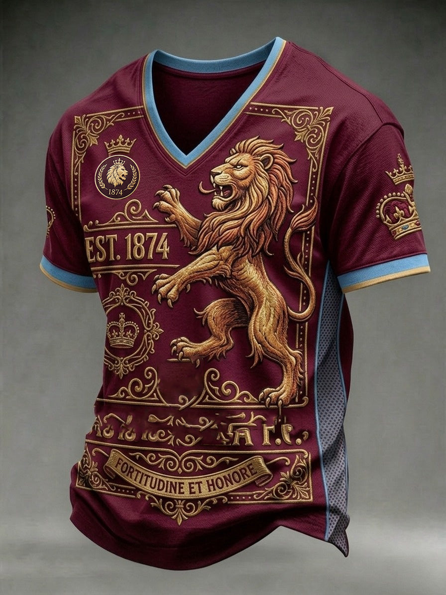Men's Retro Football Fan Art Print Casual Jersey