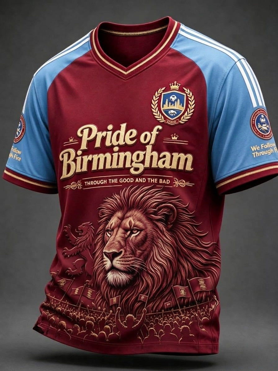 Men's Retro Football Fan Art Print Casual Jersey