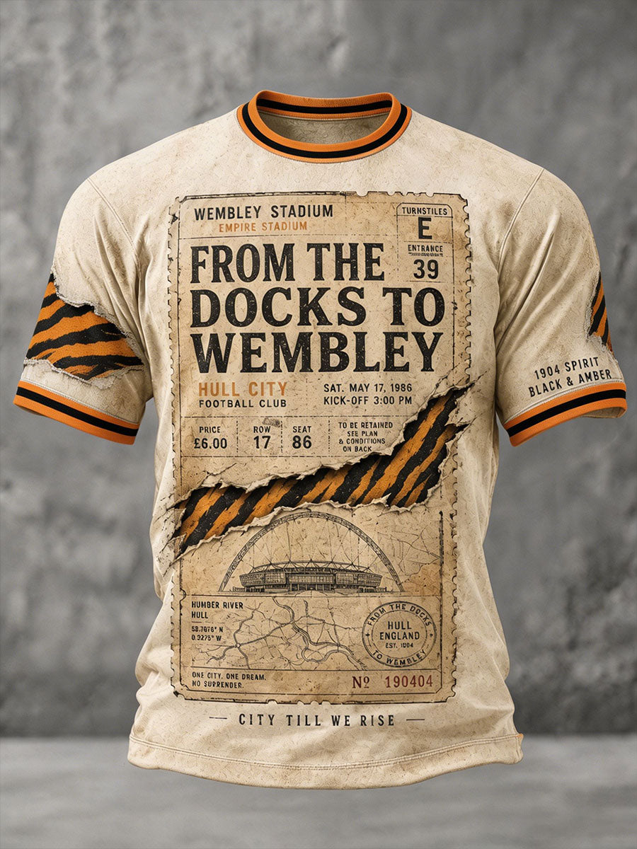 Men's Tigers Art Football Lover Printed T-shirt