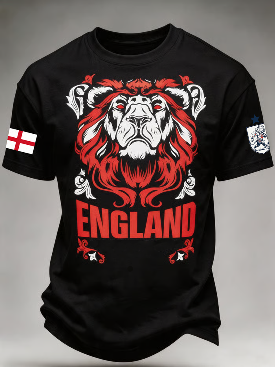 Men's UK Football Lover England Printed short sleeves t-shirt