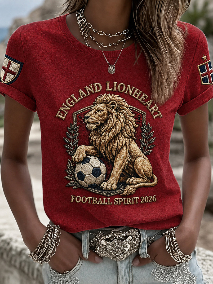 Retro England Football Fan Art Print Casual Jersey