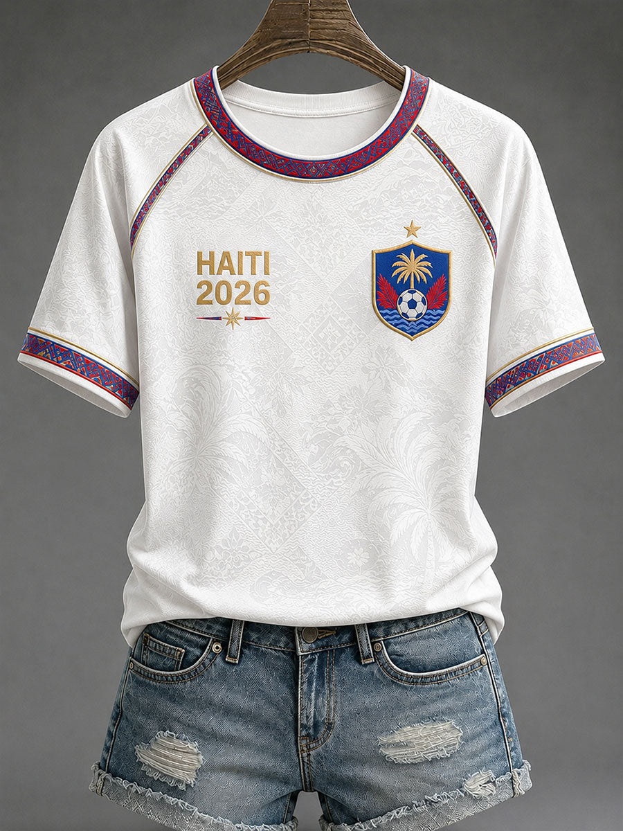 Women's 2026 Haiti Football Casual T-shirt