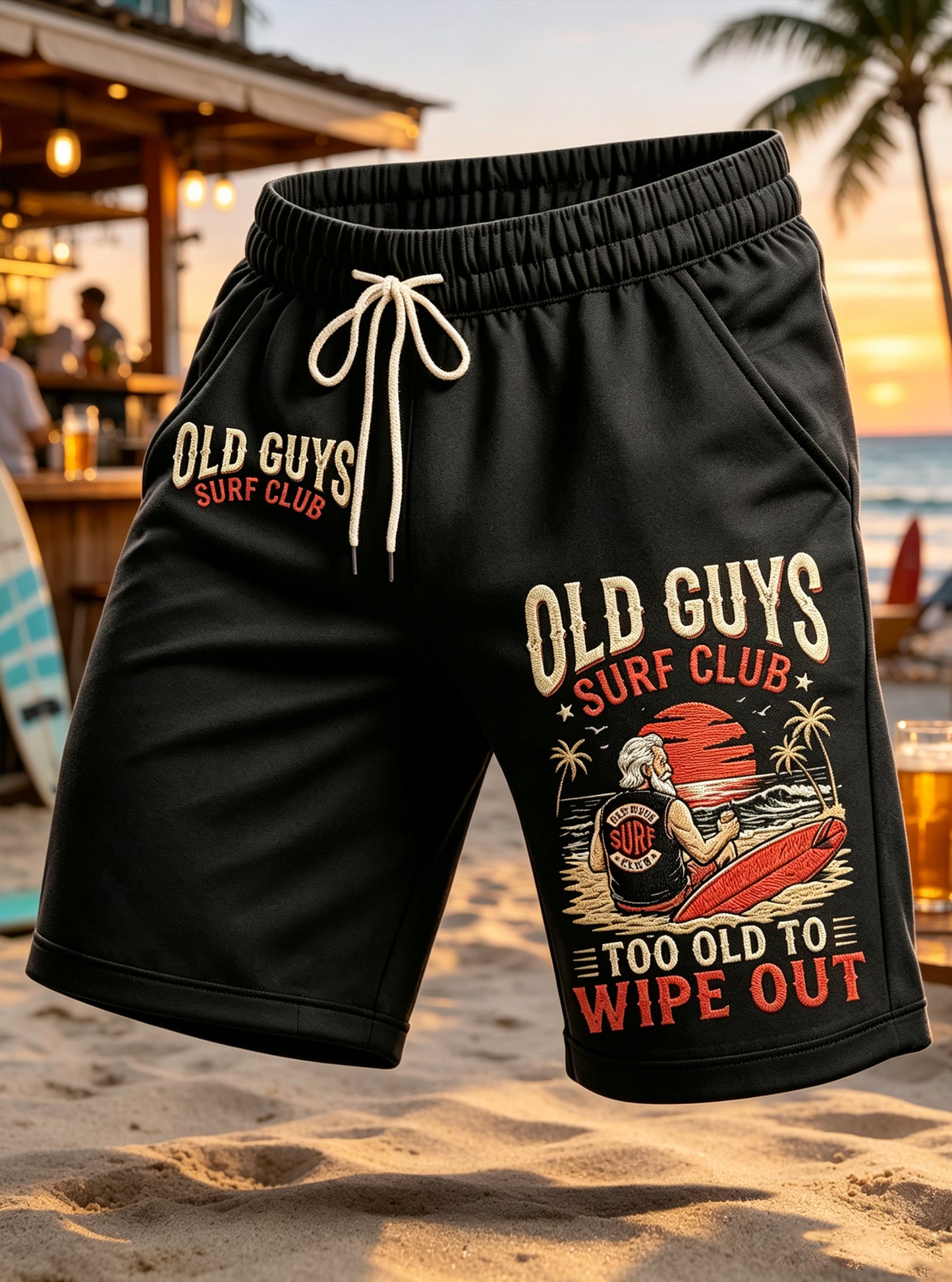 Men's Old Guys Surf Club Drawstring Shorts