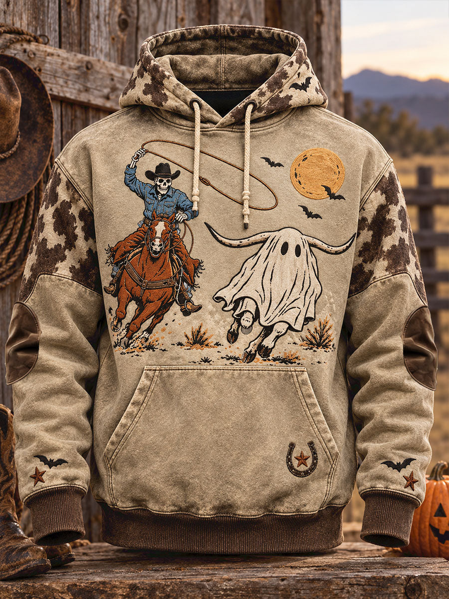 Men's Western Halloween Art Printed Hoodie