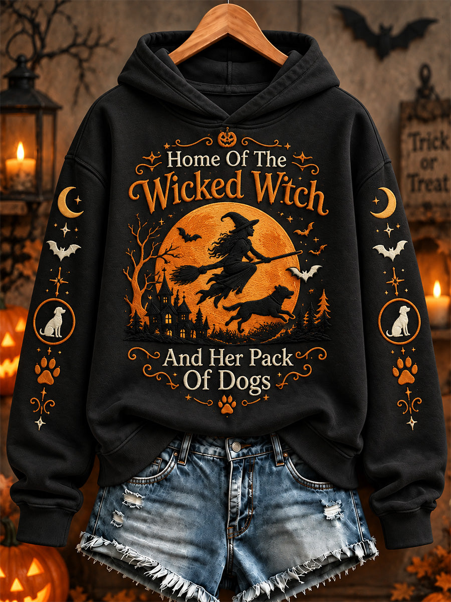 Women's Home Of The Wicked Witch And Her Pack Of Dogs Print Sweatshirt