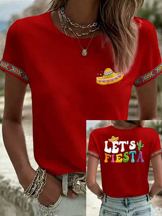 Women's Cinco de Mayo Print Casual T-Shirt