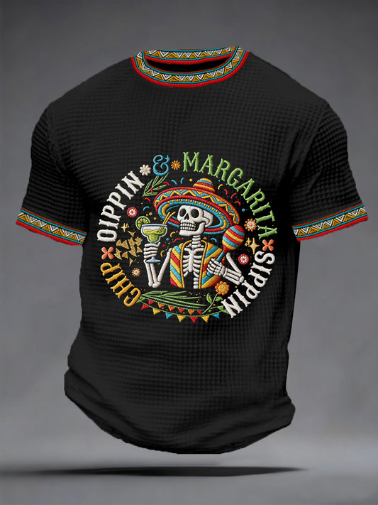Men's Cinco De Mayo Print Waffle Short-Sleeve T-shirt