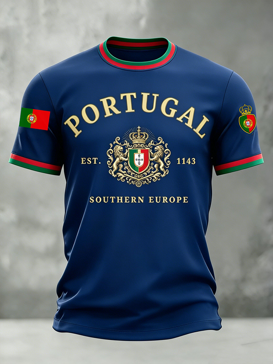 Camiseta de Manga Curta de Futebol de Portugal para Homens
