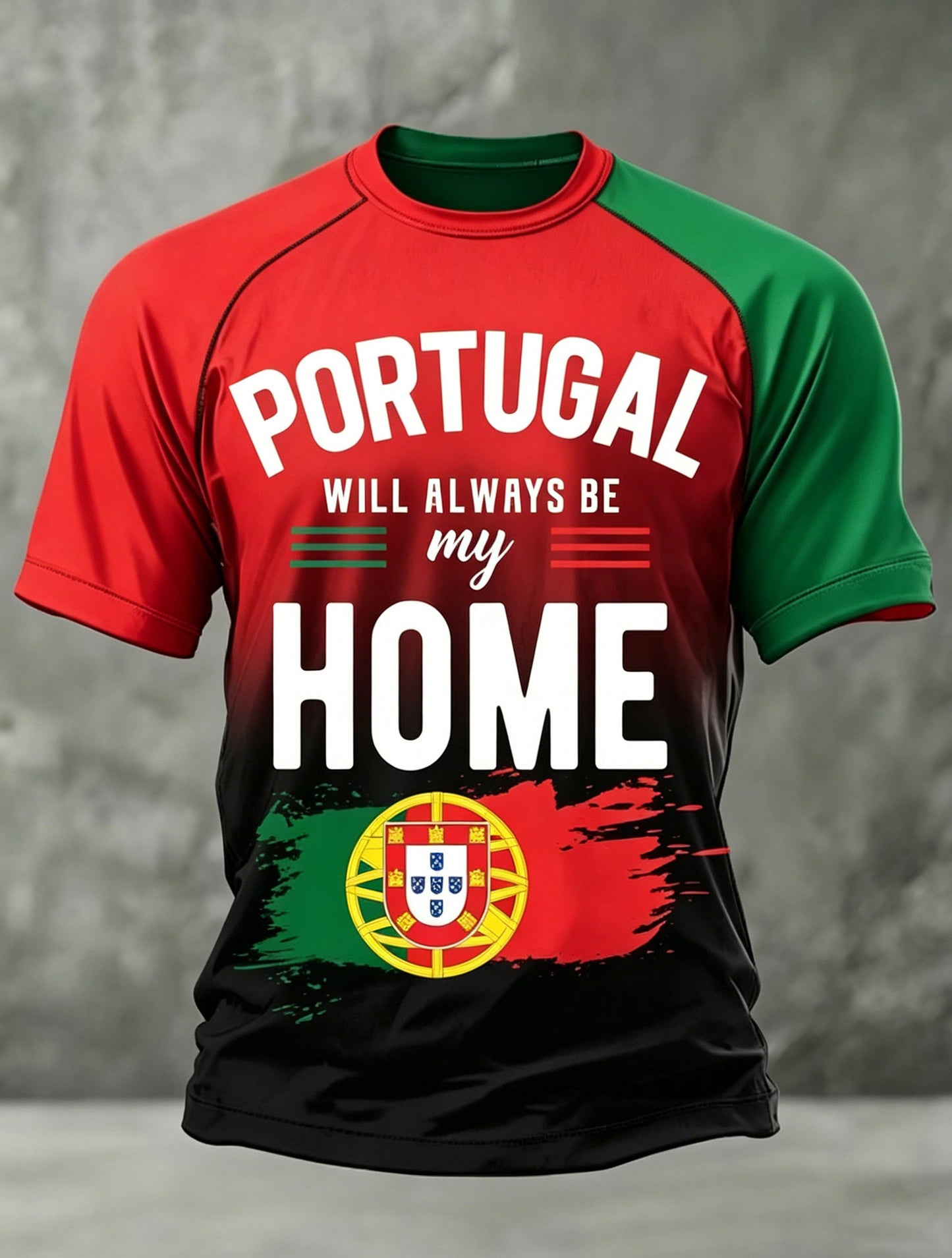 Camiseta com estampa artística de partida de futebol de Portugal para homens