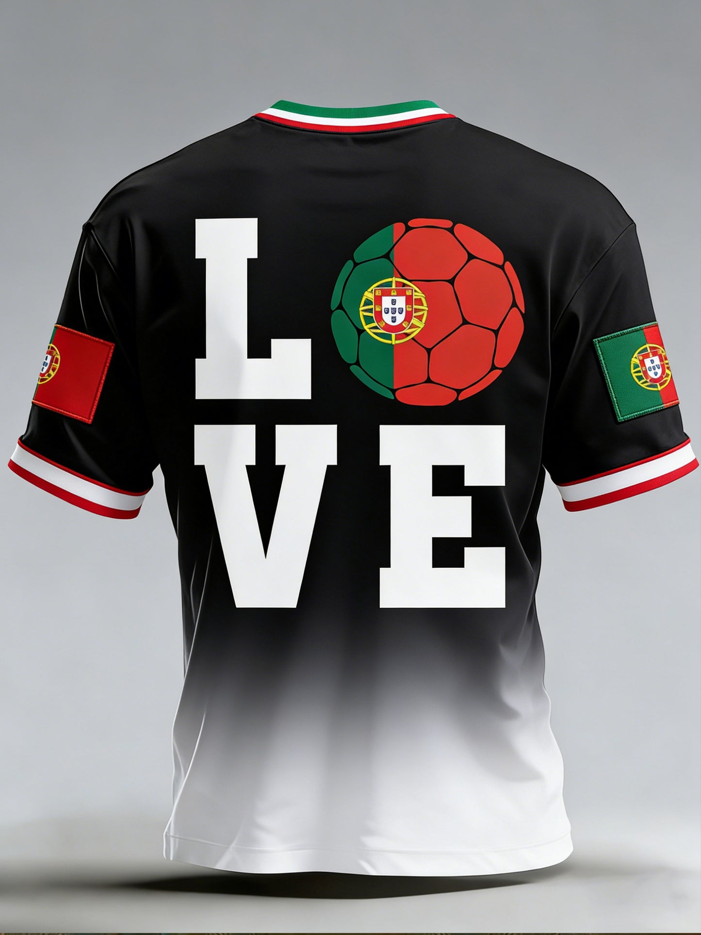 Camiseta com estampa de arte de fã em apoio à seleção portuguesa de futebol para homens