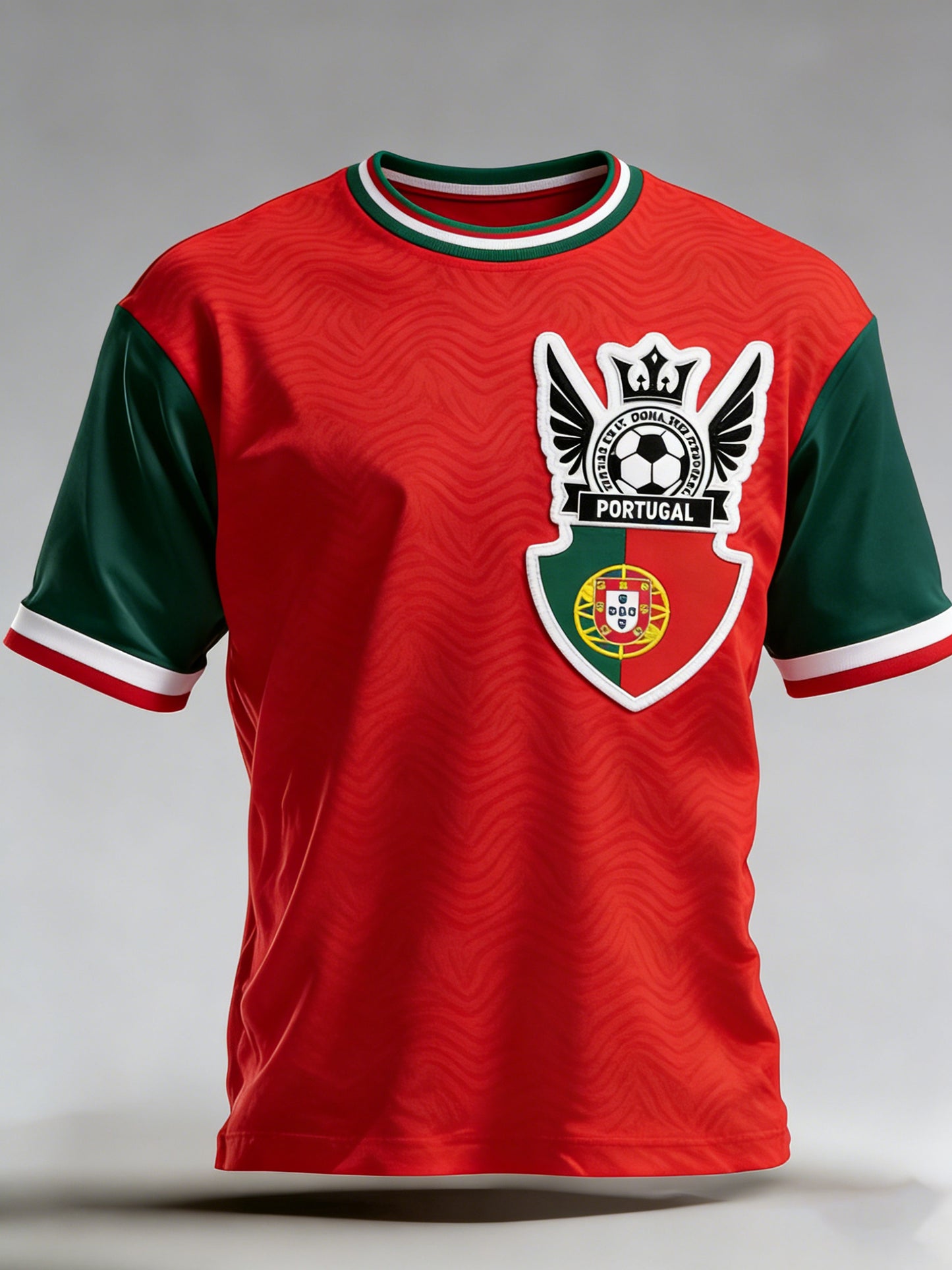 Camiseta com estampa de arte de fã em apoio à seleção portuguesa de futebol para homens