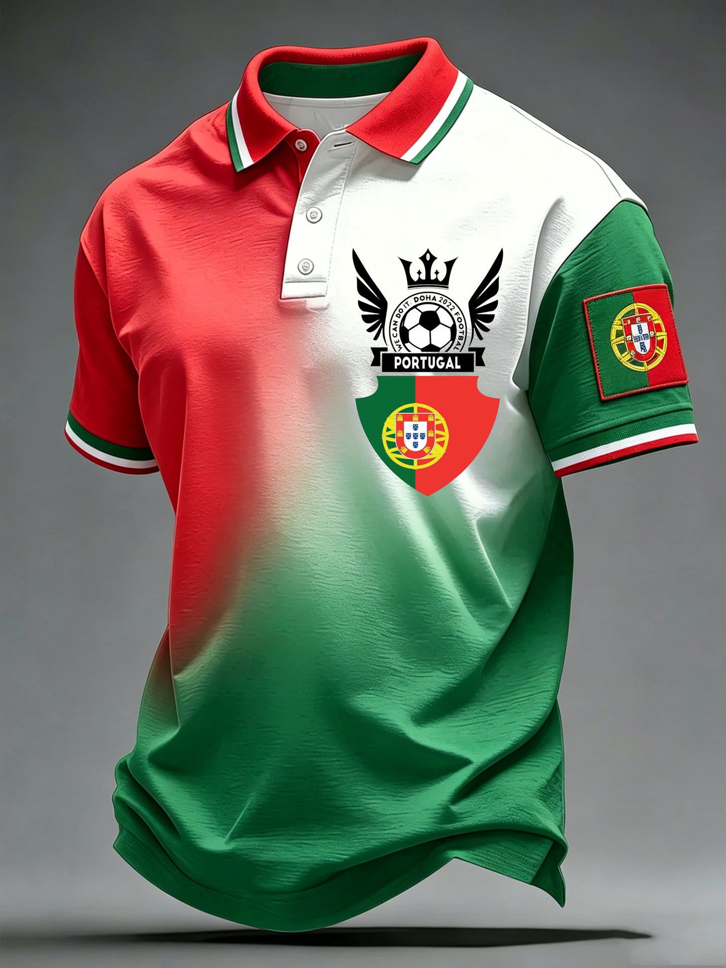 Jogo de futebol português masculino Cheering Art Print Polo Shirt