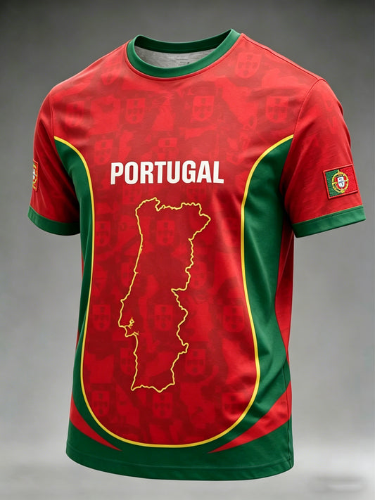 Camiseta de gola redonda bloqueada com tema de futebol masculino