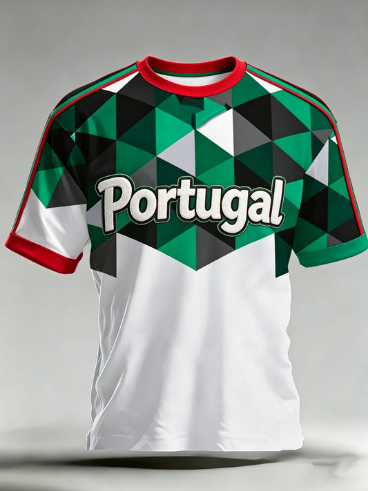 Men's Portugal Football Match Cheer Art Print T-shirt
