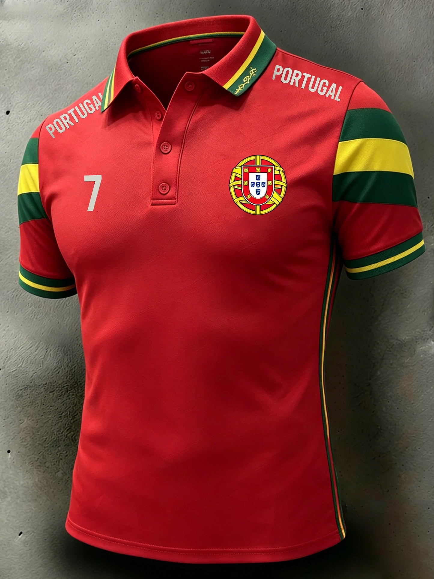 Camisa polo esportiva de impressão colorida bloqueada com tema de futebol masculino