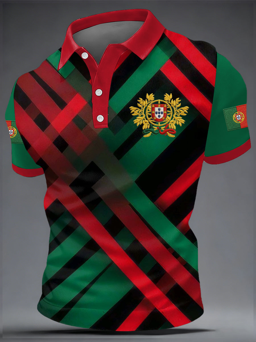 Futebol Português Masculino de Impressão Casual Top