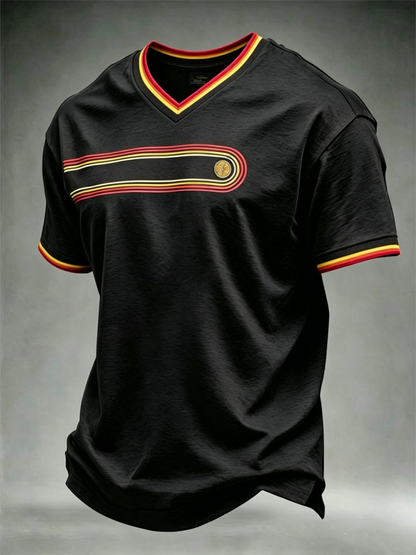 Men's Retro V-neck T-shirt