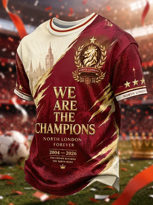 Men's Gift For Football Fans Print Casual Tee