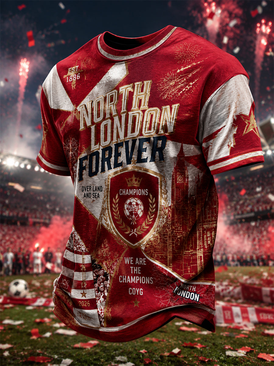 Men's Gift For Football Fans Print Casual Short Sleeve T-shirt