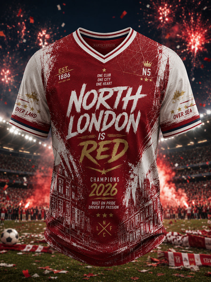 Men's Gift For Football Fans Print Casual Short Sleeve V-neck T-shirt
