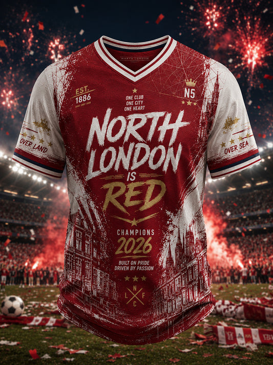 Men's Gift For Football Fans Print Casual Short Sleeve V-neck T-shirt