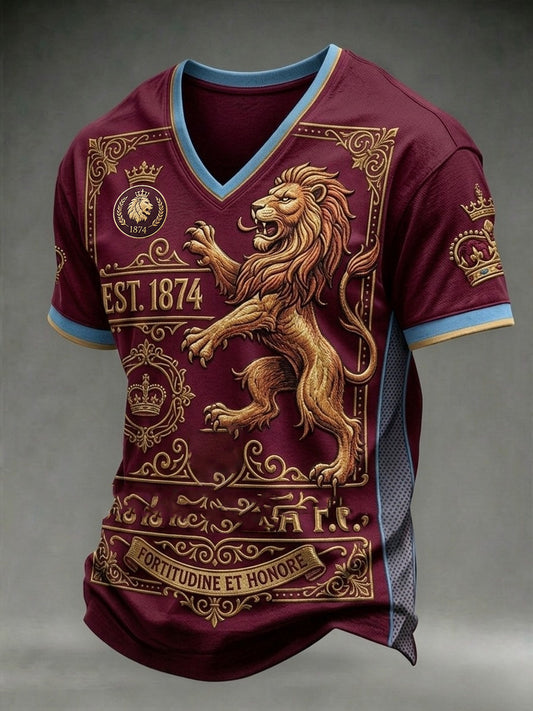 Men's Retro Football Fan Art Print Casual Jersey