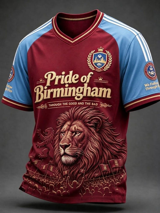 Men's Retro Football Fan Art Print Casual Jersey