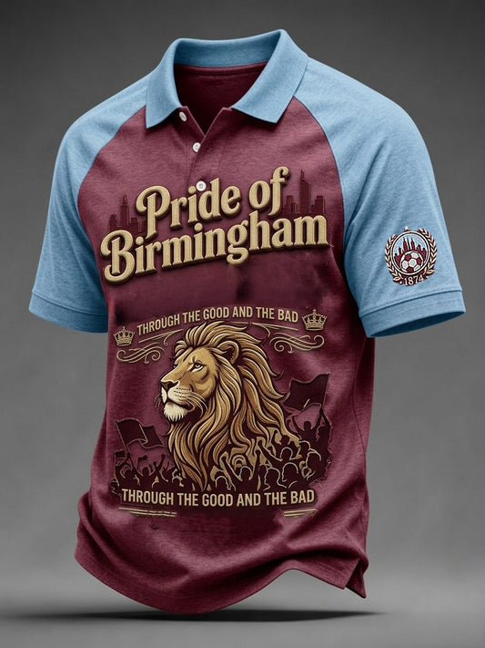 Men's Retro Football Fan Art Print Polo Shirt