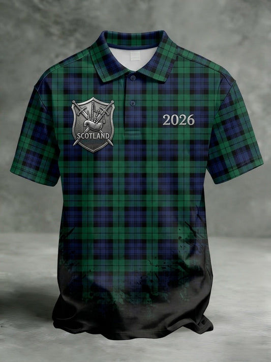 Men's UK Football Lover Scotland Printed  Polo Shirt