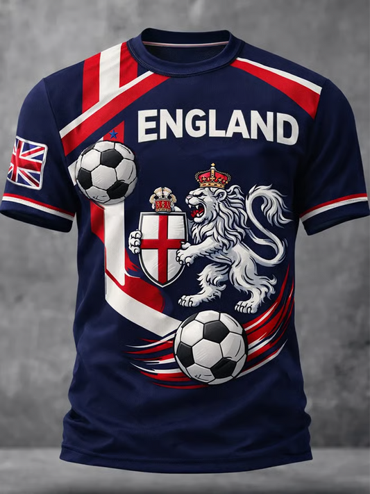 Men's UK Football Lover England Printed short sleeves t-shirt