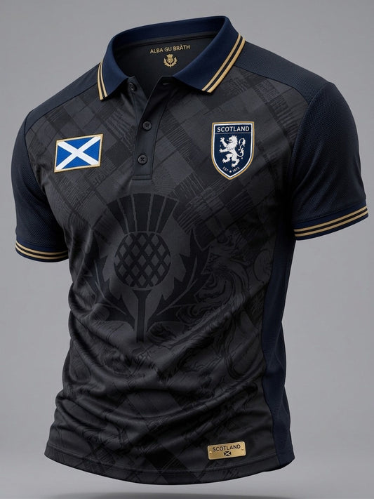 Men's UK Scotland Football Lover 2026 Printed Polo Shirt