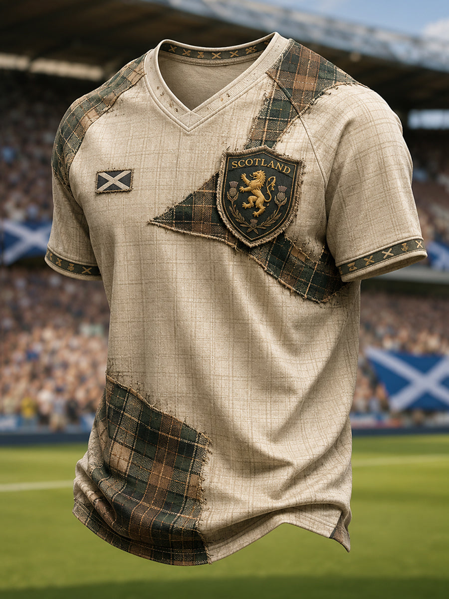 Men's Scotland Football V-neck T-shirt