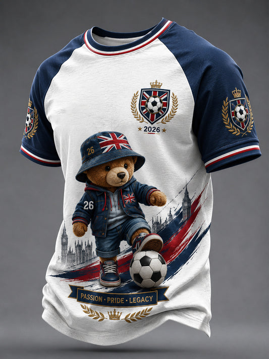 Men's British Football Printed Casual Short Sleeves T-shirt