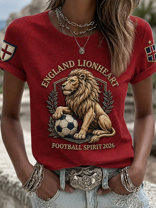 Retro England Football Fan Art Print Casual Jersey