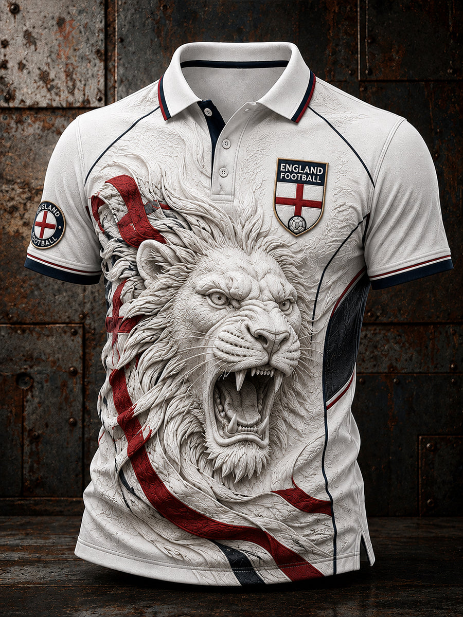Retro England Football Fan Art Print Casual Jersey
