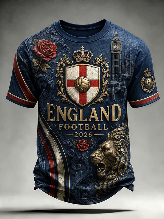 Men's UK Football Lover England Printed short sleeves t-shirt