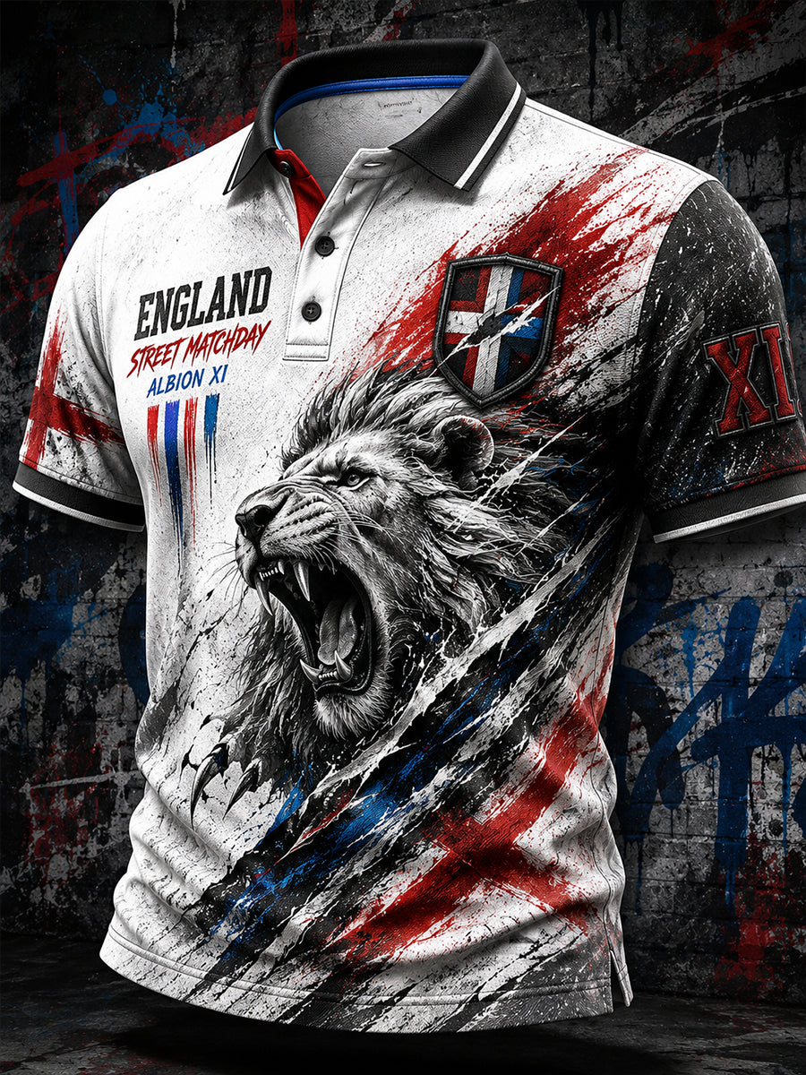 Retro England Football Fan Art Print Casual Jersey