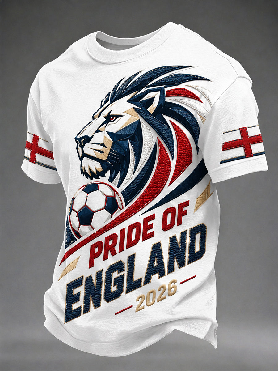 Retro England Football Fan Art Print Casual Jersey