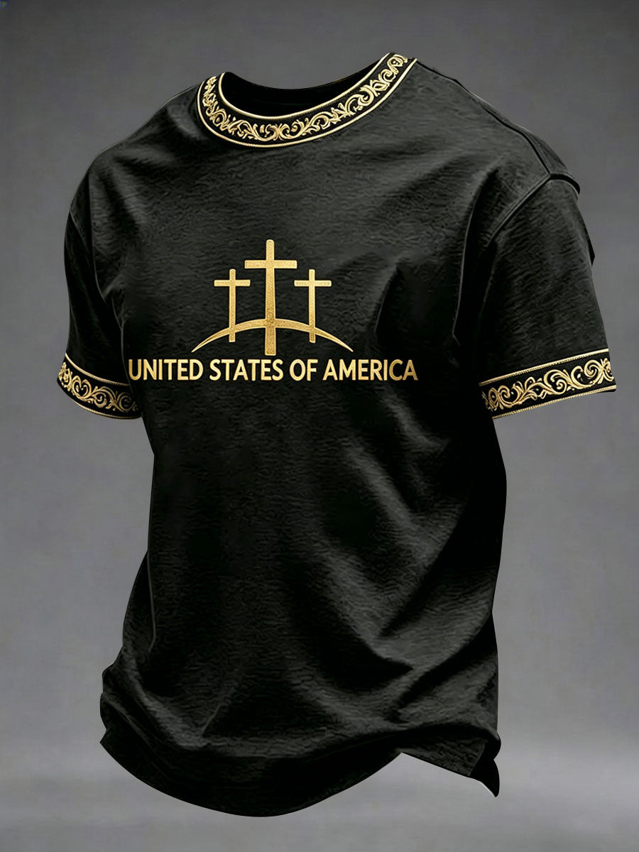 Men's Faith Print Casual T-shirt