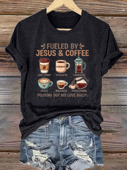 Women's Funny Christian Jesus Print Casual Tee