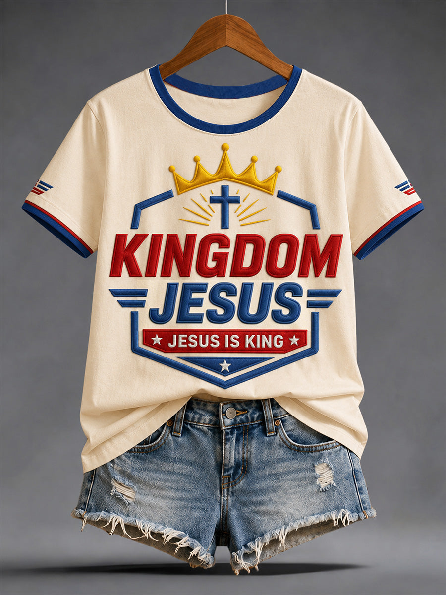 Women's Funny Christian Jesus Print Casual Tee