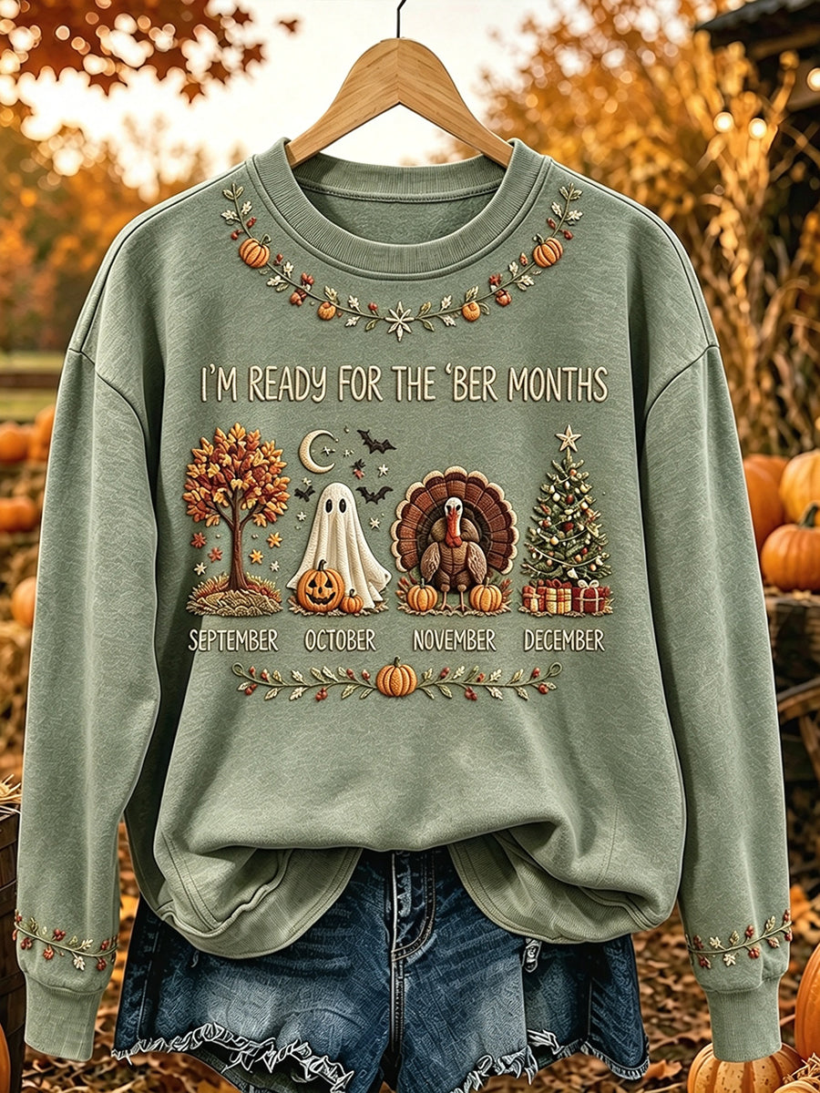 Women's I'm Ready For The 'ber Months Print Cozy Sweatshirt