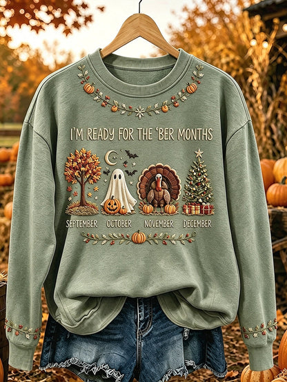 Women's I'm Ready For The 'ber Months Print Cozy Sweatshirt