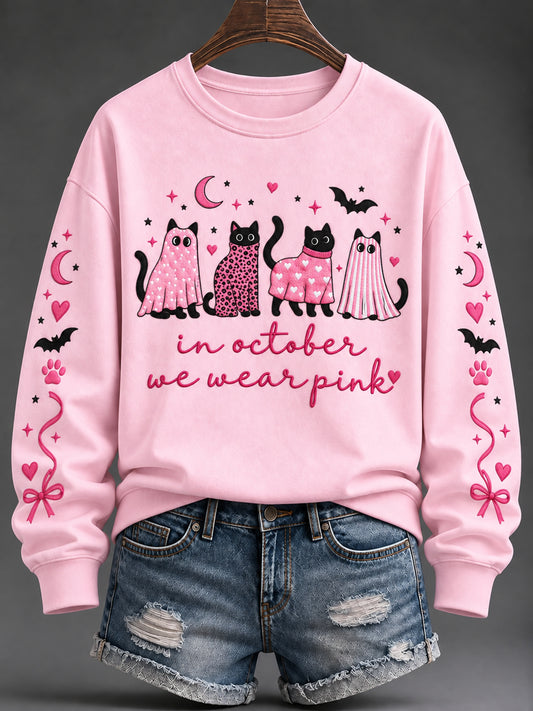 Women's Breast Cancer Print Sweatshirt