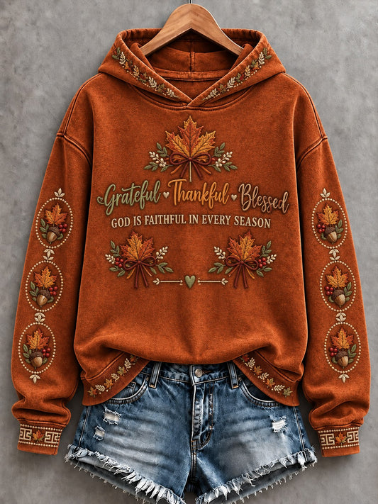 Women's Thanksgiving Printed Hoodie